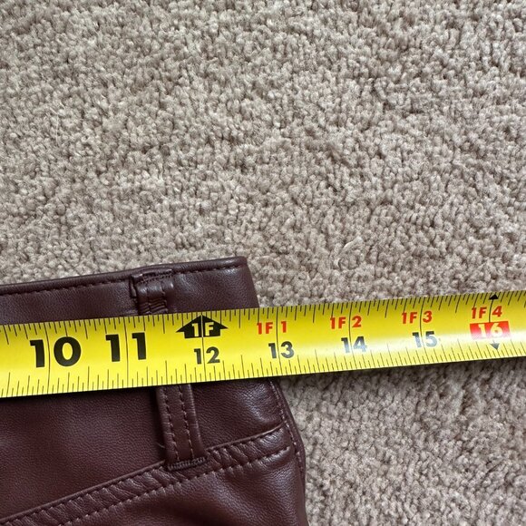 Abercrombie Pants Womens 2 26x30 Faux Leather 90s Straight High Rise Brown - Picture 7 of 13